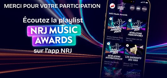 Merci pour votre participation aux NRJ Music Awards avec TF1