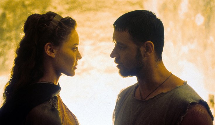 "Gladiator" : Connie Nielsen et Russell Crowe, 2000
