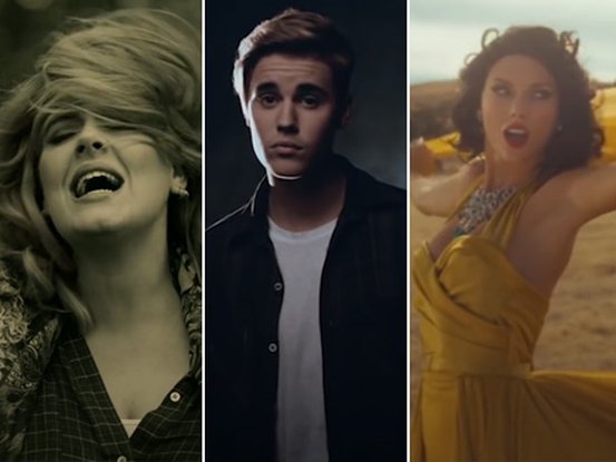 Adele, Justin Bieber et Taylor Swift