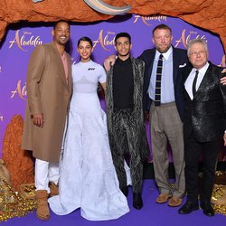 Will Smith, Naomi Scott , Mena Massoud, Guy Ritchie et Alan Menken - Avant-première "Aladdin"
