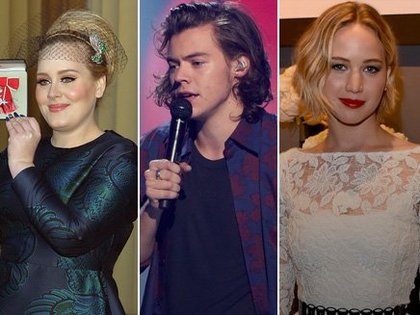 Adele, Harry Styles et Jennifer Lawrence