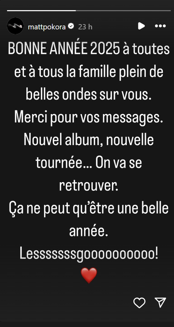 Capture Instagram M. Pokora, nouvelle année 2025