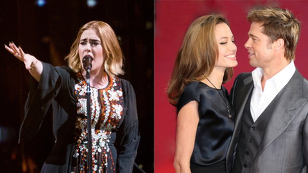 Adele : elle dédie son concert à Brad Pitt et Angelina Jolie!