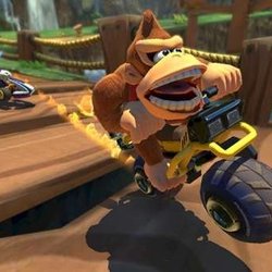 Donkey Kong a la pêche... et surtout la banane dans Mario Kart !