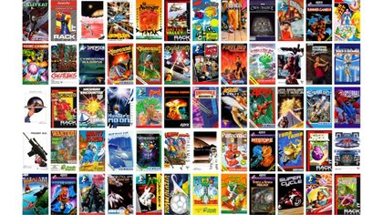 Les jaquettes des 64 jeux inclus dans le C64 mini