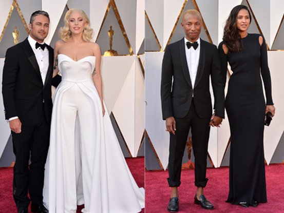Lady Gaga et Pharrell Williams sur le tapis rouge des Oscars