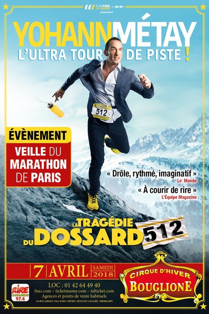 Yohann Metay au Cirque D'hiver Bouglione affiche Spectacle avec Rire & Chansons 7 avril 2018 