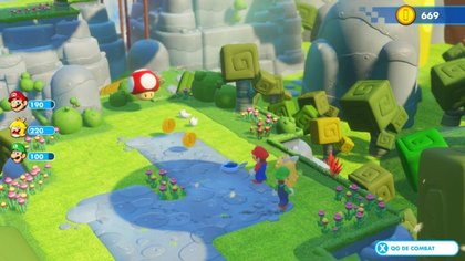 Les phases de déplacement, légères, sont là pour donner un peu d'air et rappeler l'univers Mario.