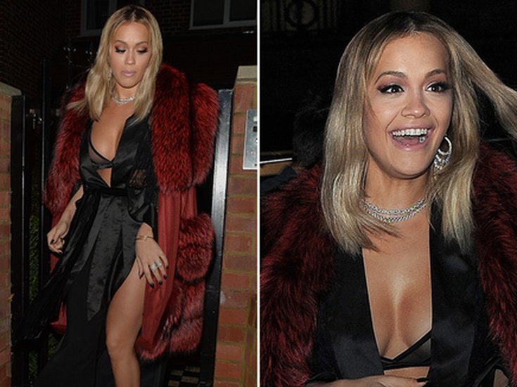 Rita Ora à la sortie du magasin Tezenis à Londres le 13 décembre 2016