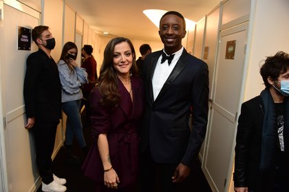 Camille Lellouche and Ahmed Sylla - Backstage NRJ Music Awards Paris Edition