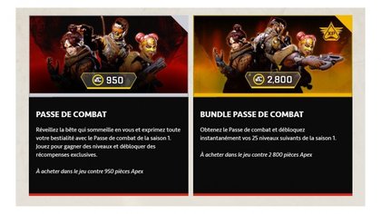 Apex Legends : contenu du Battle Pass - Saison 1