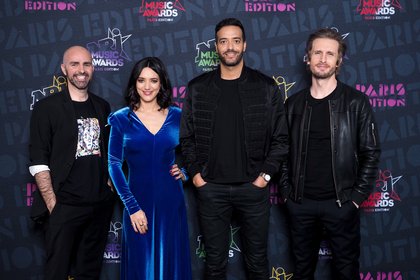 Julien Arruti, Vanessa Guide, Tarek Boudali et Philippe Lacheau  - Photocall NRJ Music Awards Paris Edition