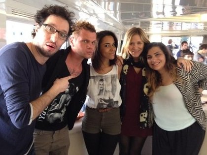 Avec la belle @shymofficiel et @manudansle69 et son équipe sur le yacht -NRJ -NMA 
