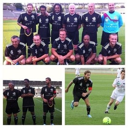 Matt Pokora : Hier soir capitaine du Variétés Club de France à Charléty on a fait 5-5 j'ai marqué une tête plongeante ;) ... #valdo #karembeu #ginola #wiltord #fernandez #germain #giresse etc... ⚽