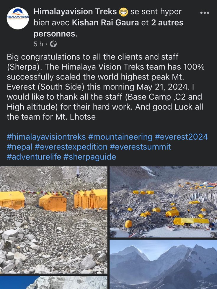 Le youtubeur Inoxtag au sommet de l'Everest