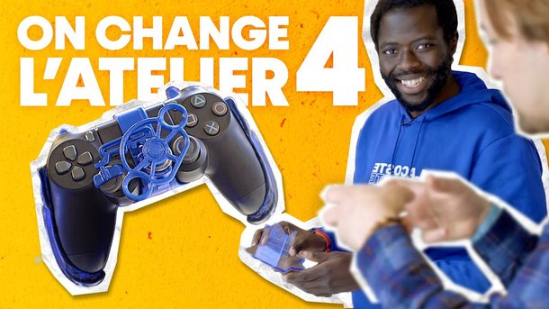 Brak et Les Frères Poulain fabriquent une manette de PS4 personnalisée dans le Fab’Lab Efrei Paris