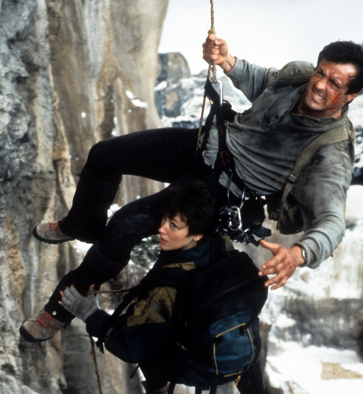 Sylvester Stallone , tournage de "Cliffhanger", 1992