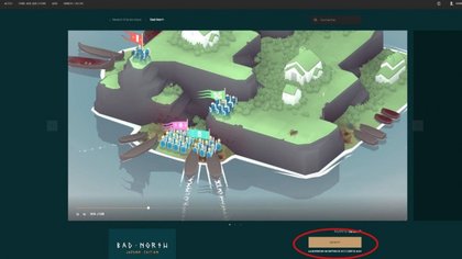 Pour télécharger Bad North Jotunn Edition sur l'Epic Games Store, cliquez sur le bouton entouré en rouge.
