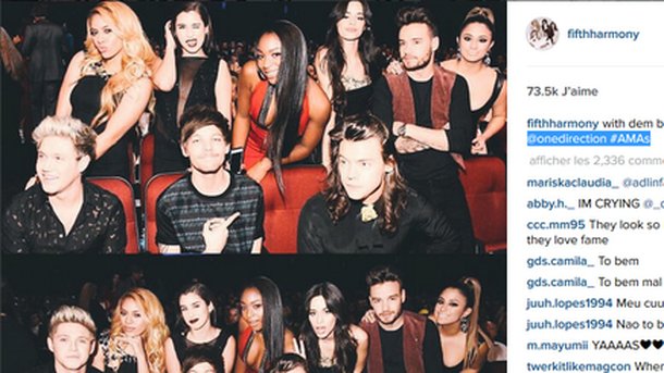One Direction et Fifth Harmony: retrouvailles aux American Music Awards!  !
