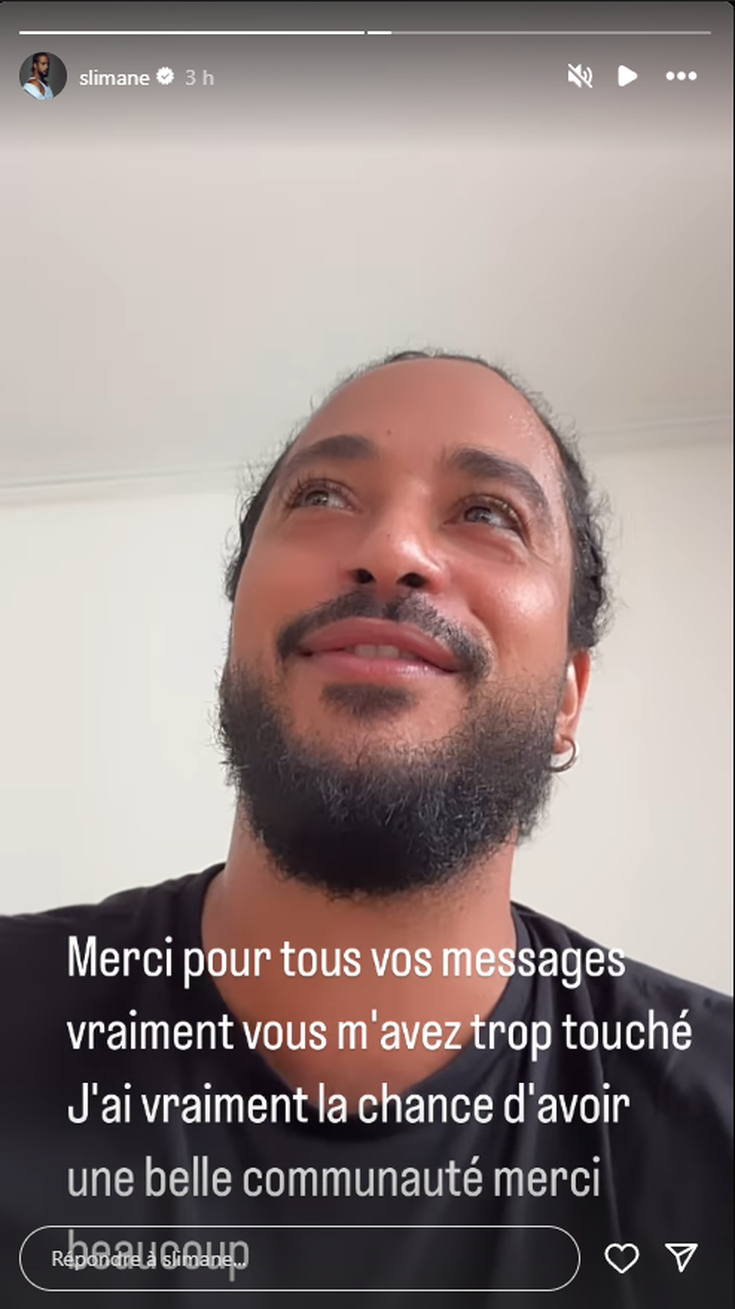 Slimane en story Instagram - 25 juillet 2024