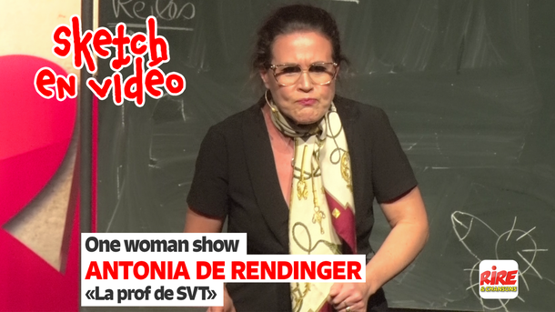 Antonia de Rendinger sur scène :  "La prof de svt - Mme Berthe Mollard" - Filmée aux Open du rire