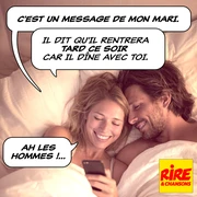 Blague en image : "C'est un message de mon mari..."