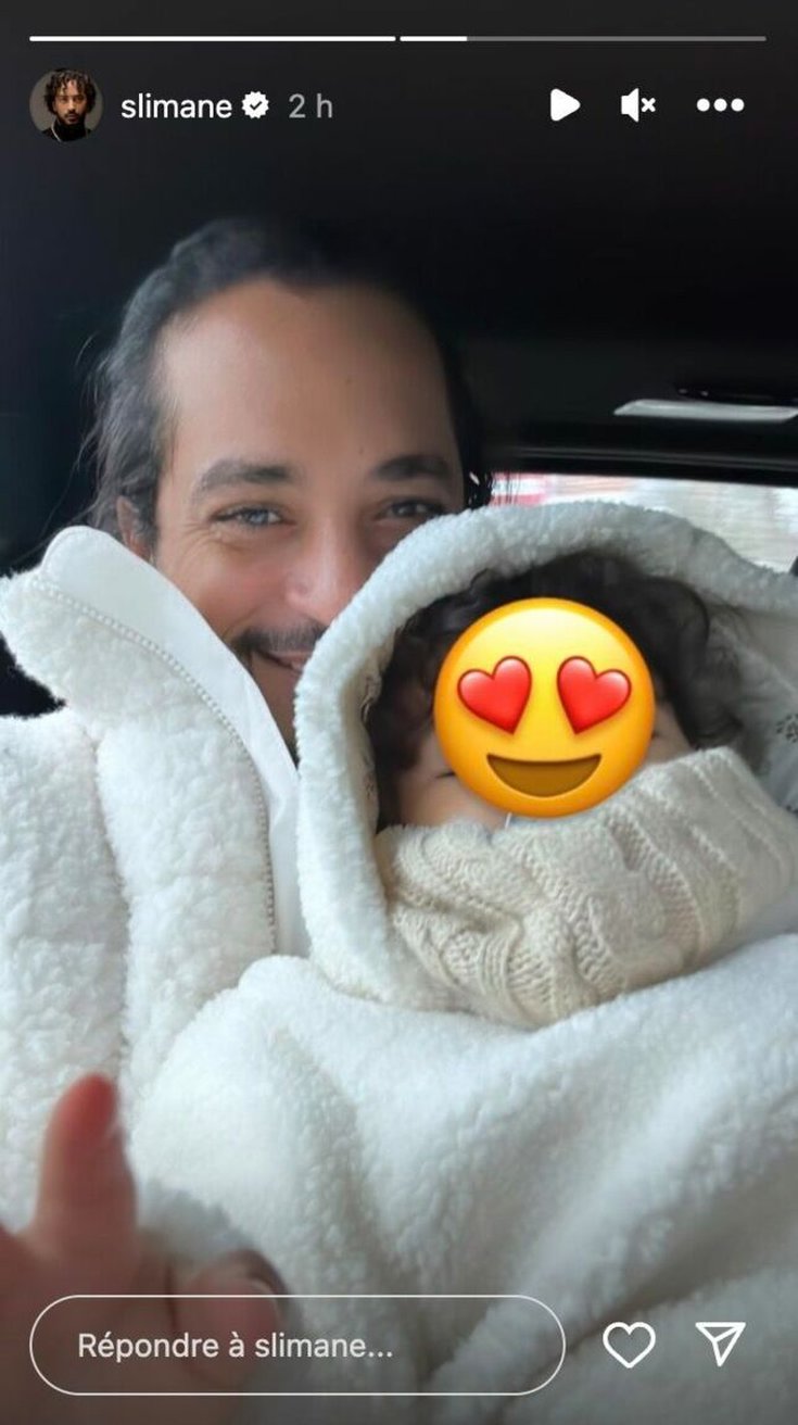 Slimane et sa fille - Story Instagram