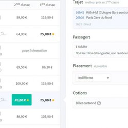 Trainline sur PC (navigateur web)