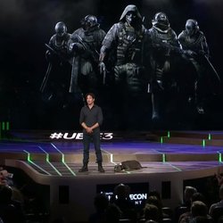 Jon Bernthal, lors de la présentation de Ghost Recon: Breakpoint durant la conférence Ubisoft de l'E3 2019.
