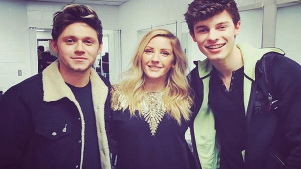 Ellie Goulding : radieuse entre Niall Horan et Shawn Mendes
