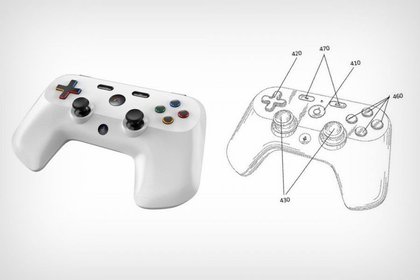 Le rendu 3D à gauche, le schéma du brevet de Google à droite.