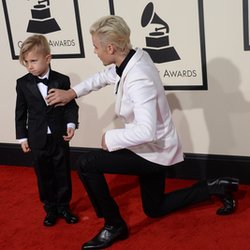Justin Bieber et son frère  sur le tapis rouge des Grammy Awards 2016