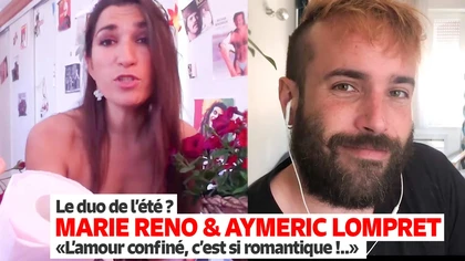 Marie Reno et Aymeric Lompret - Le duo de l'été chante "L'amour confiné" :  "On s'est rencontré pendant le confinement , Dans un rayon de chez Auchan..."