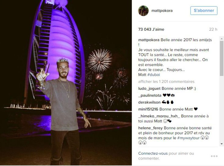 M pokora Instagram 2017