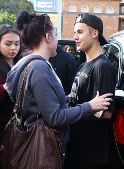 Justin Bieber avec ses fans en Australie