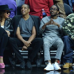 Beyoncé, Jay Z et Kendrick Lamar à un match de basket