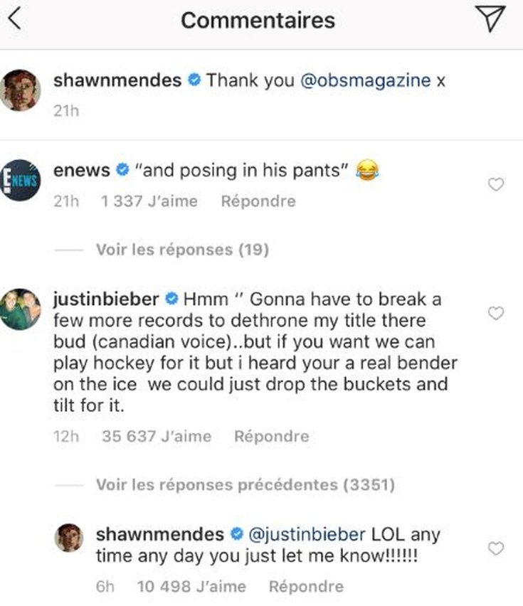 Compte Instagram de Shawn Mendes