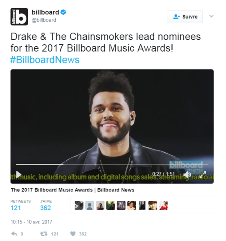 Nominations Billboard Music Awards 2017