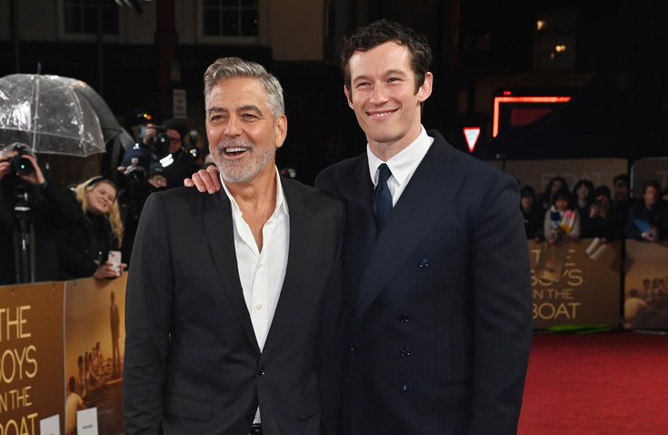 George Clooney et Callum Turner pour "The Boys In The Boat", le 3 décembre 2023 à Londres