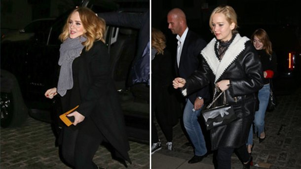 Adele: sortie au restaurant avec Jennifer Lawrence et Emma Stone!