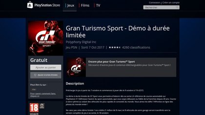 La démo Gran Turismo Sport sur le PlayStation Store