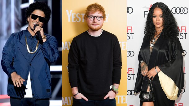 Bruno Mars, Ed Sheeran, Rihanna… Quelle est la chanson la plus écoutée de la décennie?