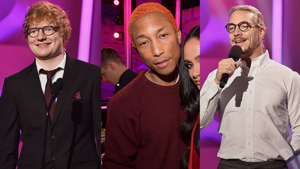 Ed Sheeran, Pharrell Williams et Diplo aux côtés des femmes de l’année