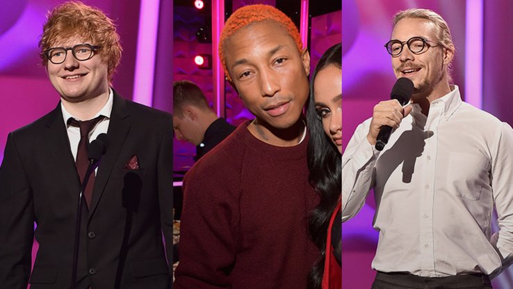Ed Sheeran, Pharrell Williams et Diplo