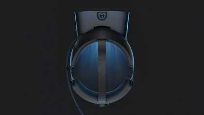 Le casque Oculus Rift 2 vu du dessous, avec son système d'attache qui ressemble au PSVR.