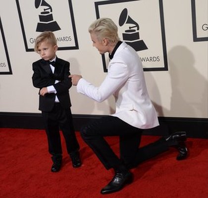 Justin Bieber et son frère  sur le tapis rouge des Grammy Awards 2016