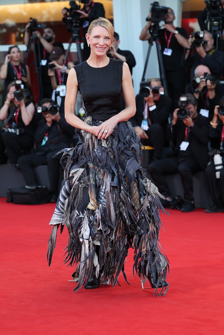 Cate Blanchett sur le tapis rouge de la Mostra de Venise, le dimanche 31 août 2025.