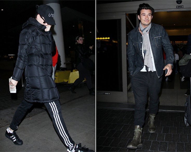 Katy Perry et Orlando Bloom à l'aéroport de Los Angeles
