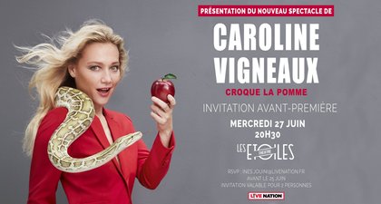 Caroline Vigneaux avant premiere croque la pomme avec Rire & Chansons Theatre les etoilesCaroline Vigneaux avant premiere croque la pomme avec Rire & Chansons Theatre les etoiles