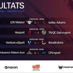 La Grosse Ligue - League Of Legends : Résultats des quarts de finale